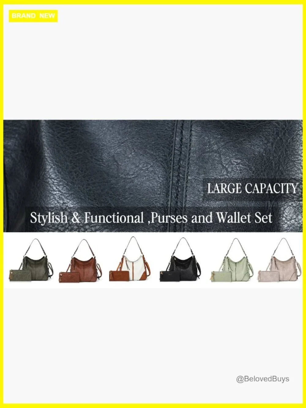 2pcs PU Leather Hobo Crossbody Bag Set with Wallet